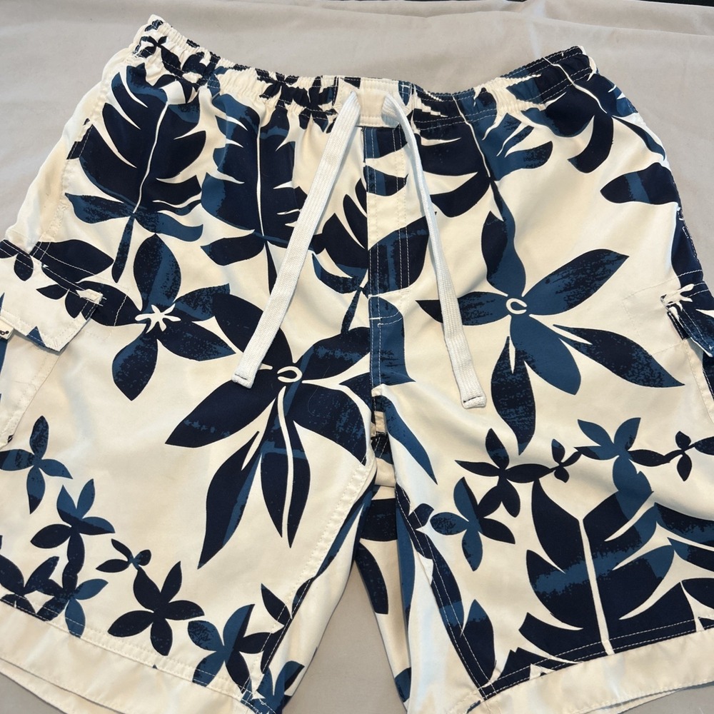 Missimo Men's Large Hawaiian Print Swim Trunks Board Shorts With Mesh Lining